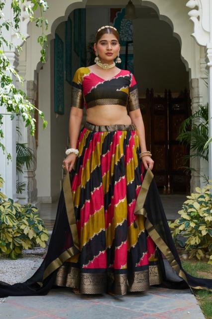 Artriddhs DolaJecard silk red Surat lehenga choli supplier